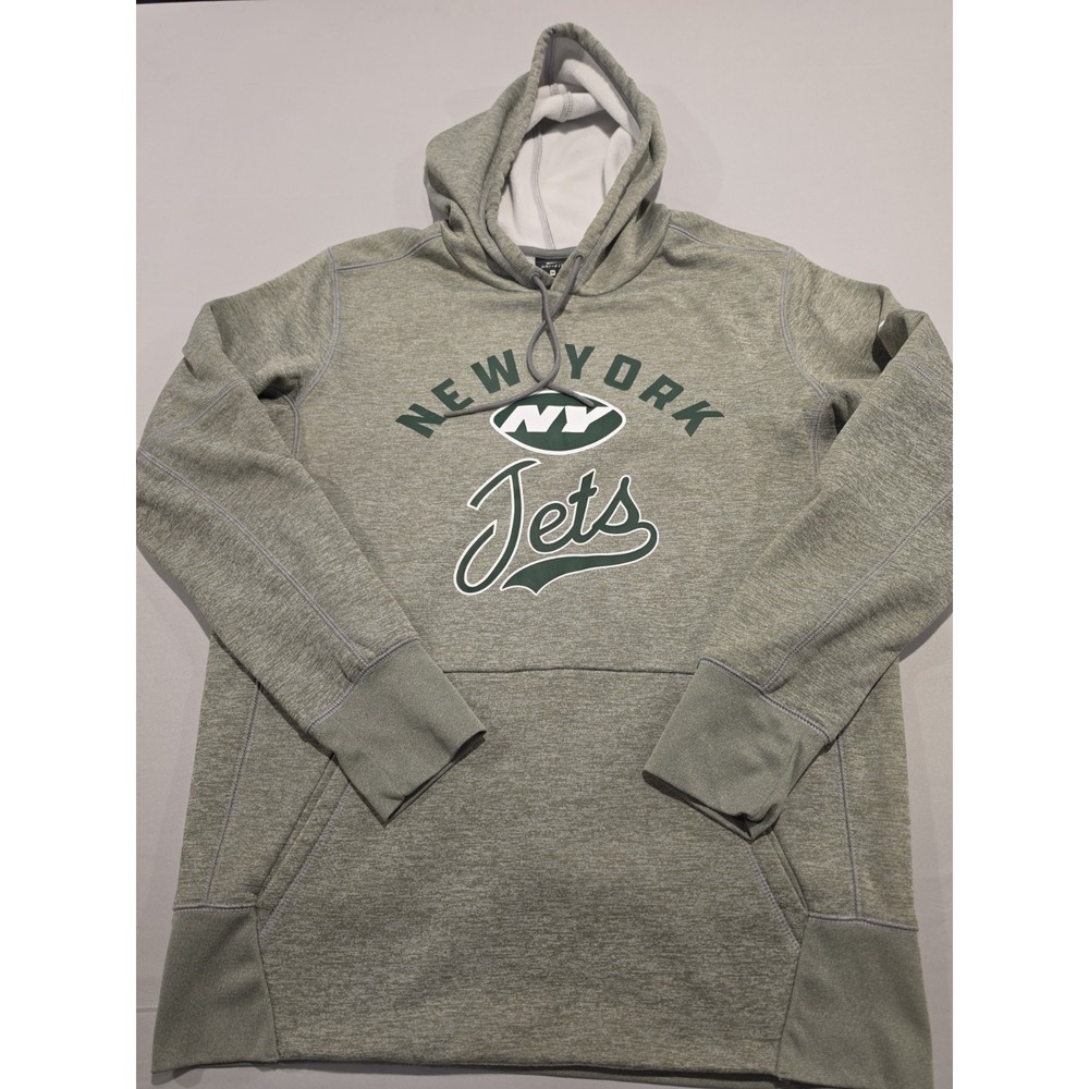 New York Jets Nike Dri-fit Mens Medium Longsleeve Pullover Hooded Sweatshirt